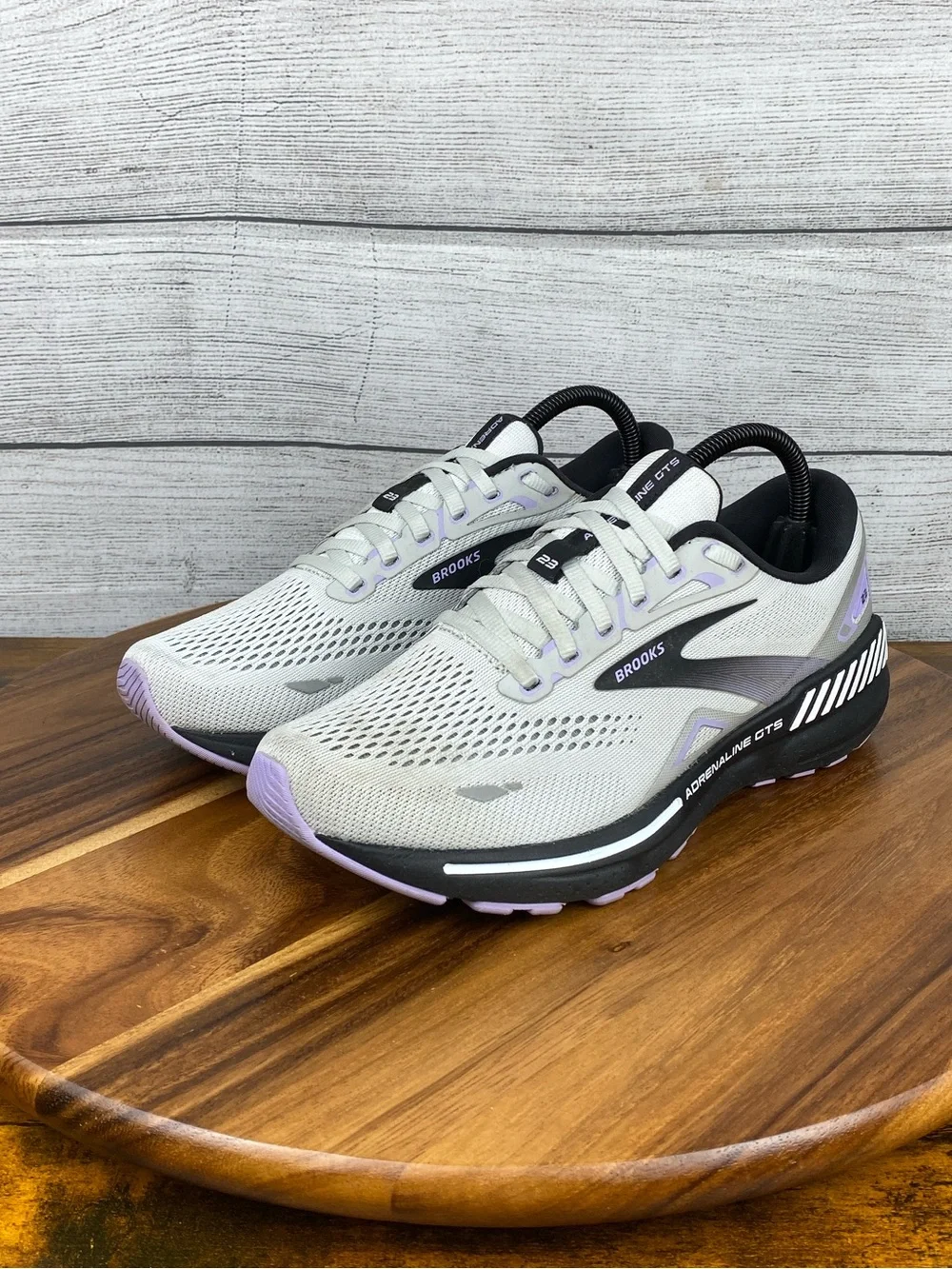 Brooks Adrenaline GTS 23 Grey Black Purple Running Shoe 1203811B039 Women Size 9